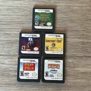 Nintendo DS Video Game Bundle: Pirates Caribbean, 1vs100, Gourmet Chef, Pass...